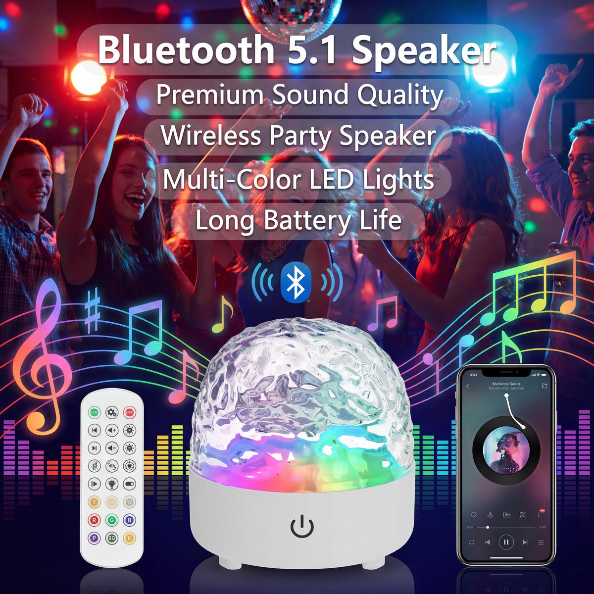 16-Color Star Projector Light with Built-in Bluetooth Speaker, 3D Surround Sound, Music Sync, Romantic Ocean Wave & 3D Water Ripple Atmosphere Lamp 16-Color Star Projector Light with Built-in Bluetooth Speaker, 3D Surround Sound, Music Sync, Romantic Ocean Wave & 3D Water Ripple Atmosphere Lamp