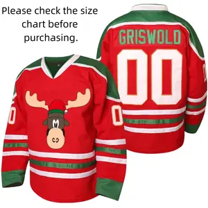 Clark #00 Griswold Movie Hockey Jerseys X-Mas Christmas Vacation Mens Jersey White Stitched Christmas gifts UglySweater