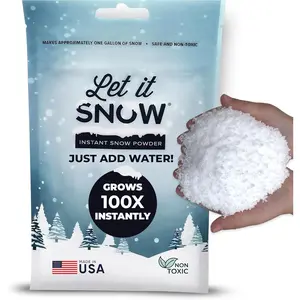 Let it Snow Instant Fake Snow Powder – Made in USA, Perfect for Kids, Holiday Decorations, Sensory Play, and Slime - 1 Pack - Makes 1 Gallon
