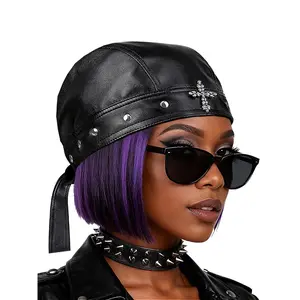 Punk Motorcycle Skull Cross Cap Biker Cap for Women/Men Adjustable