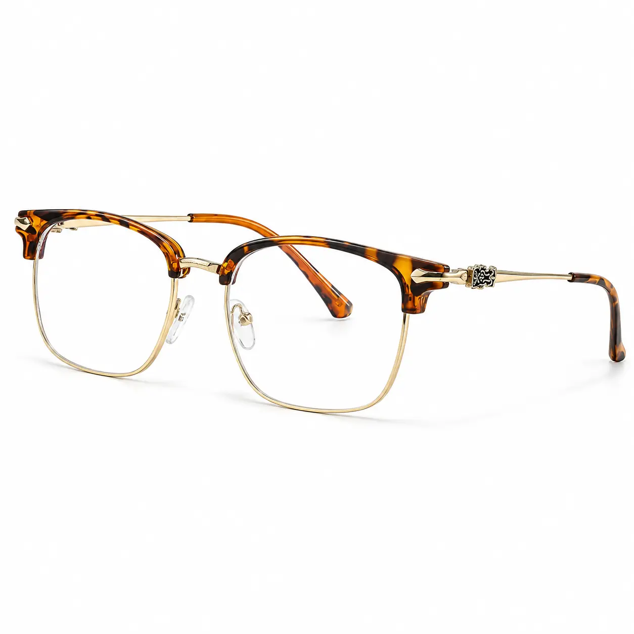 IGnaef Unisex Retro Blue Light Blocking Glasses Trendy Semi-Rimless Anti Eyestrain/UV400/Glare for Computer/Gaming IF1231