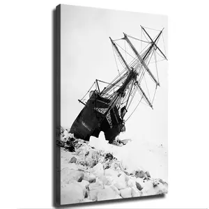 Ernest Shackleton's Expedition Ship Endurance Stranded Poster Canvas Wall Art Painting Print Painting Suitable for Bedroom Dormitory Living Room and Other Home Decor