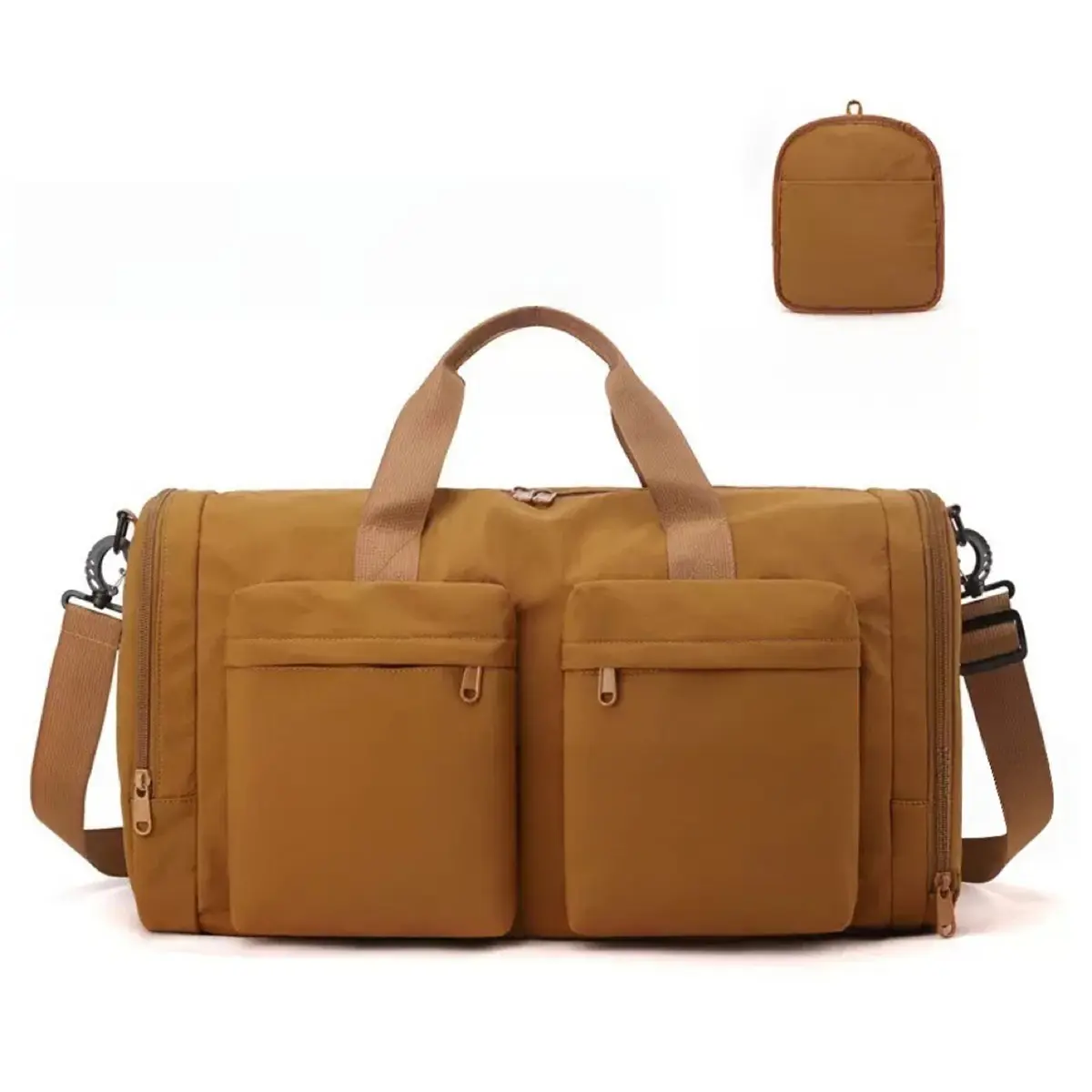 Foldable Lightweight Luggage Bag, Travel Duffel Bag with Shoes Compartment, Waterproof Multi-partition Bag,Weekender Overnight Bag for Men & Women,Multi-pockets Baggage Bag,Dry Wet Separation Bag