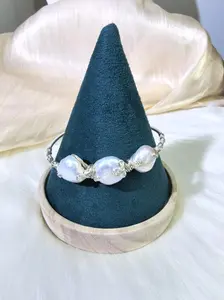 Pearl Bangle Pearl Bracelet Adjustable Size Handmade Natural  Pearl For Daily Gifts Birthday