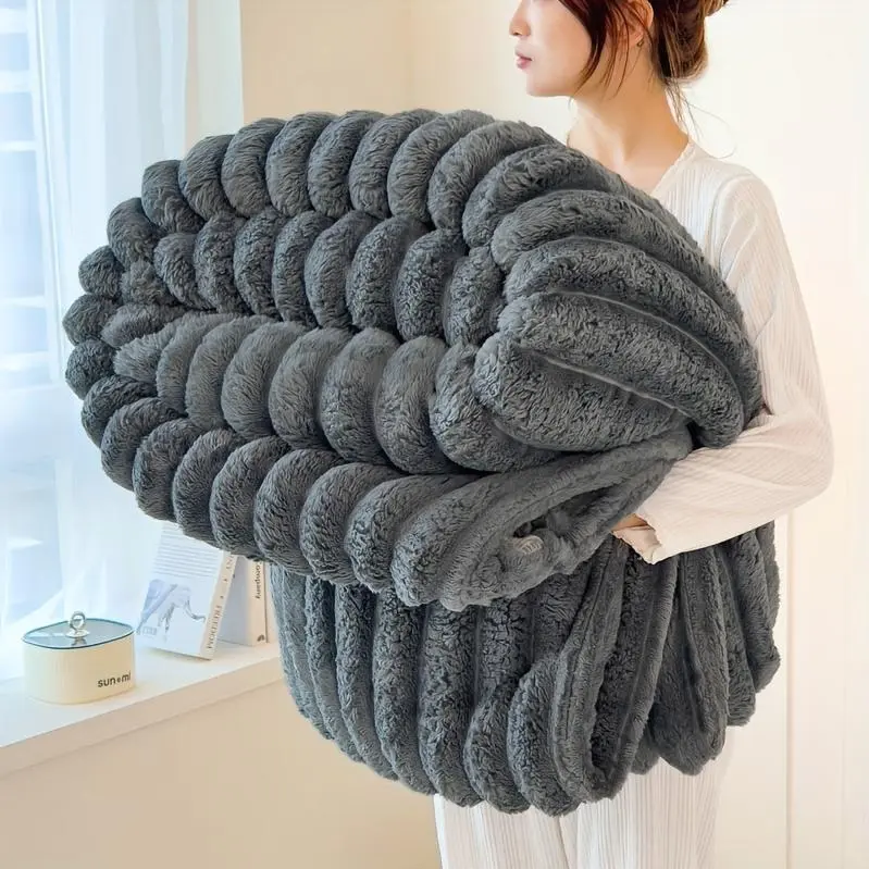 [Ideal Gift] Ultra-Soft 108in*90in*90in Thick Fleece Blanket | Multi-Color, 3D Faux Rabbit Fur, Double-Sided, Ideal for All Seasons, Home, Office, Travel, Camping, Gift for All Occasions