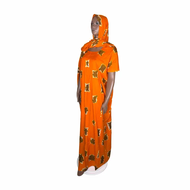 2 piece Star-Stamped Karis (Tie-dye) Baati Baac Yare & Garbasaar (Shawl) - Handmade 100% Rayon non-shrink fabric loose fitting dress and shawl