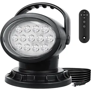 Remote Control LED Search Light, 65W 6500lm 360 Rotating Spotlight with 11 Built-in Powerful Magnets, 12V 24V Offroad Auxiliary Searchlight for Truck Boat Hunting Marine Searching