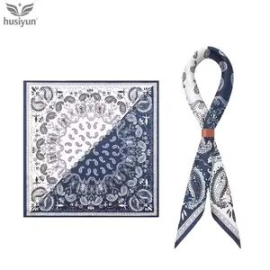 hair scarf bandana scarf Retro American-style men’s silk scarf tie set with Paisley pattern  easy style small square handkerchief and British-style necktie featuring a walnut blossom motif outfit upgrade