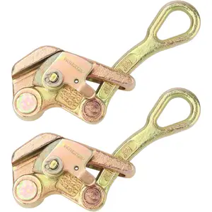 2 Pack 2T Cable Grip, 4409 lbs Wire Gripper, Wire Rope Tightener, Cable Pulling Tool, Carbon Steel Wire Stretcher with Swing Latch, Steel Cable Tool for Wire Rope,, Industry