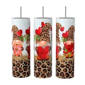 Gnome Love 20 oz Tumbler Coffee Drinkware Insulated Lid Skinny Portable