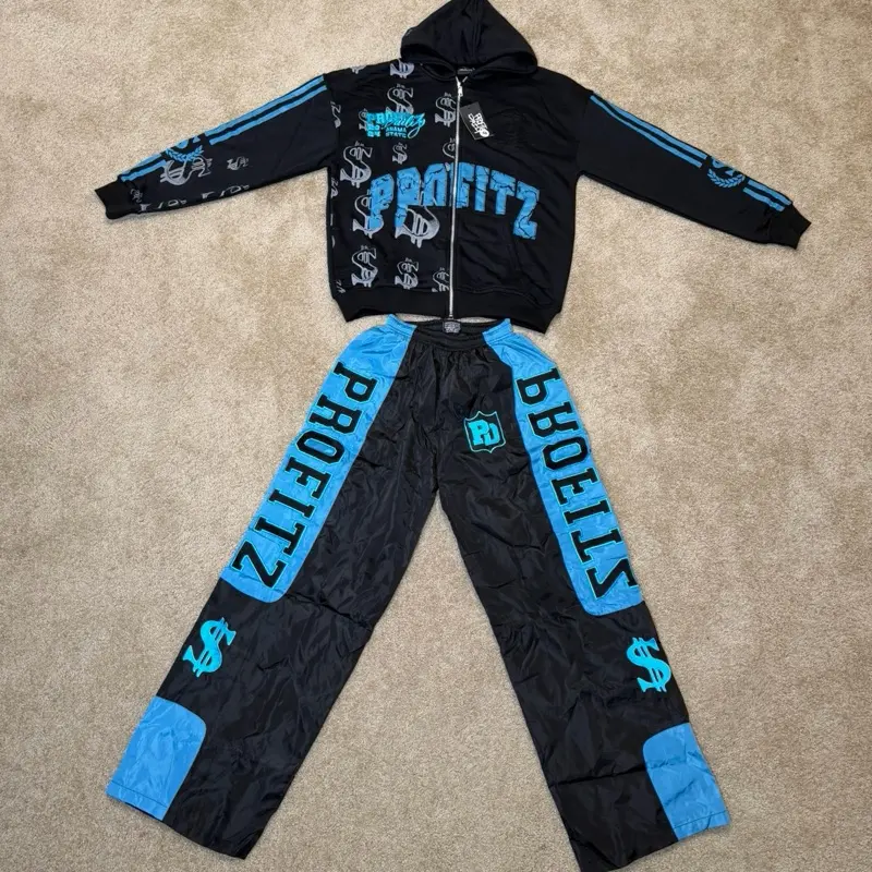 Profitz nylon pants and French terry jacket
