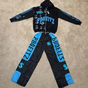 Profitz nylon pants and French terry jacket