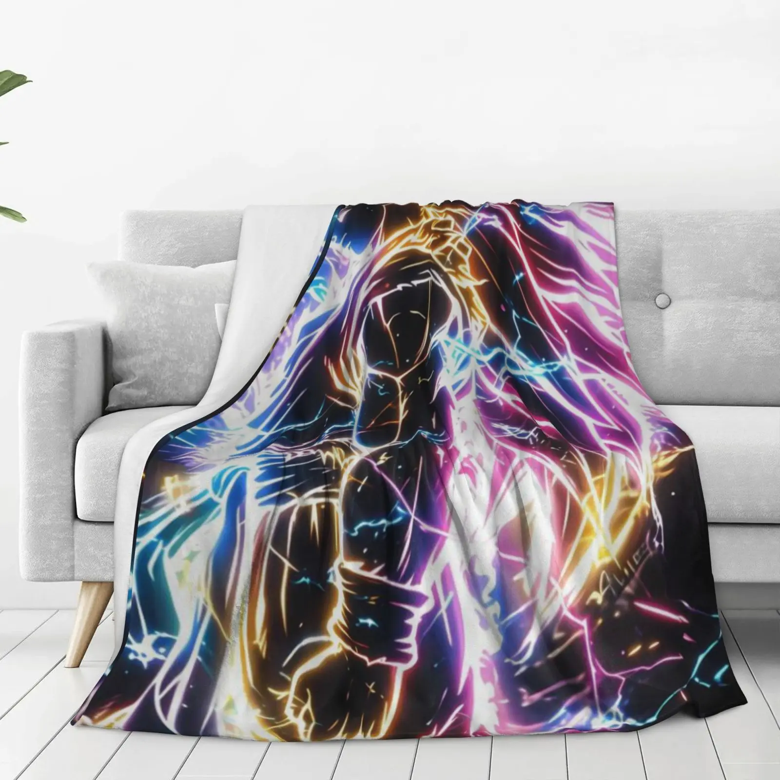 Goku Sofa Blanket – Ultra Soft Flannel Throw for Bedroom, Dorm Room, Sofa, Couch, Travel, Camping & Movie Nights, Lightweight Cozy Blanket