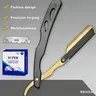 Men's Professional Barber Straight Razor Kit - Durable Stainless Steel Single Blade Razor, Lightweight Handle, 100 Wax Paper Blades, Soft Neck Brush, Ideal for Birthdays, Thanksgiving Mens Gifts, Clean Shave Equipment