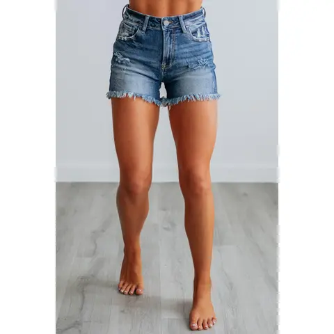 Nora Risen Shorts - Dark Wash