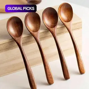Natural Wooden Spoon Set, 6 Counts Durable Eco‑Friendly Long-Handle Cooking Spoons in Multiple Sizes for Kitchen Cooking, Baking and Serving Kitchenware Kitchen Utensils Tool Kitchen Gadgets #TOP PICKS