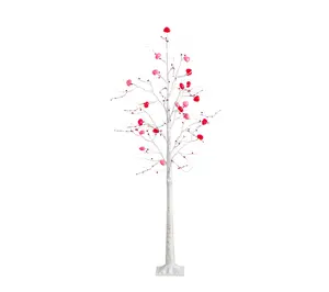 Nearly Natural 6' Pre-Lit twig tree with Heartshaped Ornament