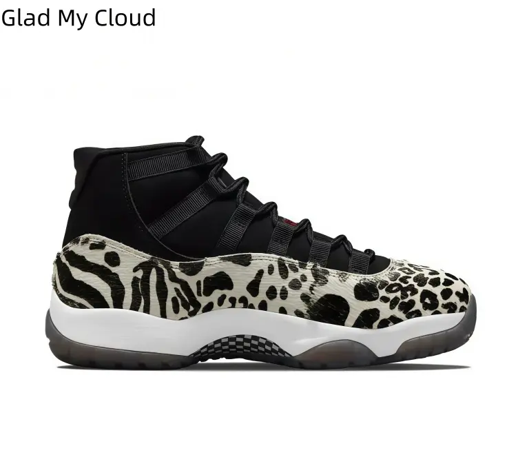 Unisex Cushioned High Top Sports Sneakers Black Leopard Zebra Print Breathable Leather Anti Slip Gum Outsole Athletic Footwear Casual Walking Basketball Training Gym Travel Trendy Long-Lasting Street Fashion Daily Workout Trainers