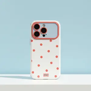 Ins Style Full Screen Polka Dot Case for IP 17Promax IP 16pro Max 15 14 Creative Comprehensive Protection Cover with Cute Pattern