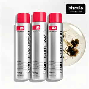 3 Piece Hismile iD Stain Whitening Mouthwash for White Teeth SJ, Freshens Breath with Essential Oils 237ml Daily