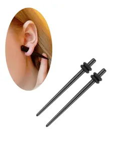 Expansores Oreja Piercing Ear Body Jewelry Stretcher Expanders Dilations Ear Gauge Tapers Plugs With Silicone Ring 1.6mm-20mm