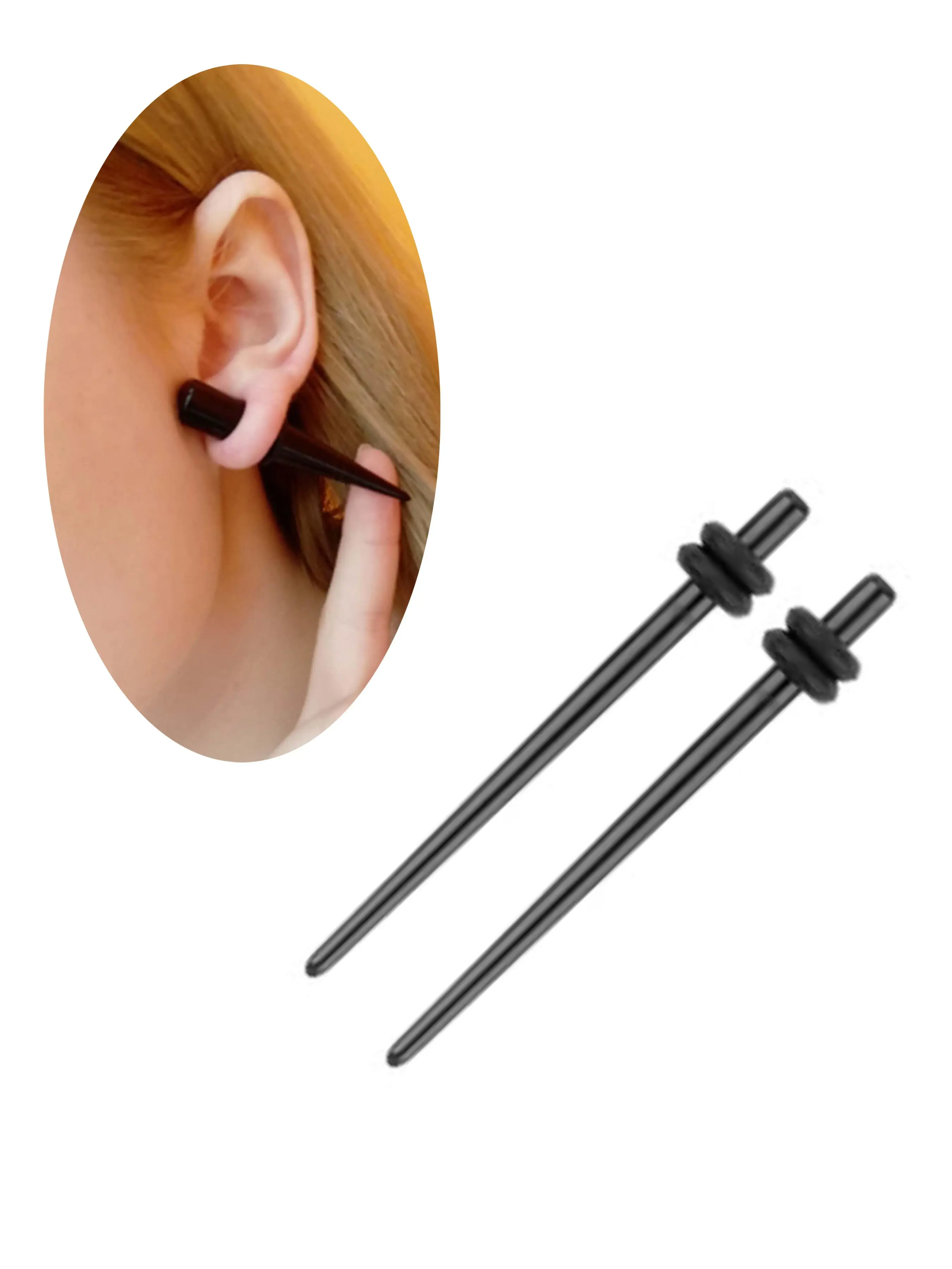 Expansores Oreja Piercing Ear Body Jewelry Stretcher Expanders Dilations Ear Gauge Tapers Plugs With Silicone Ring 1.6mm-20mm