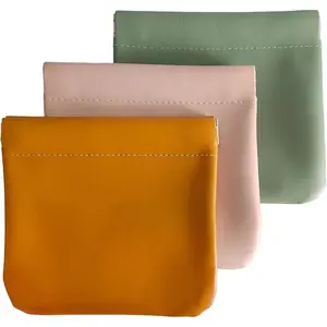 3PCS No-Zip Makeup Bags – Waterproof Leather Squeeze Pouches for Travel & Toiletries (Pocket Size)
