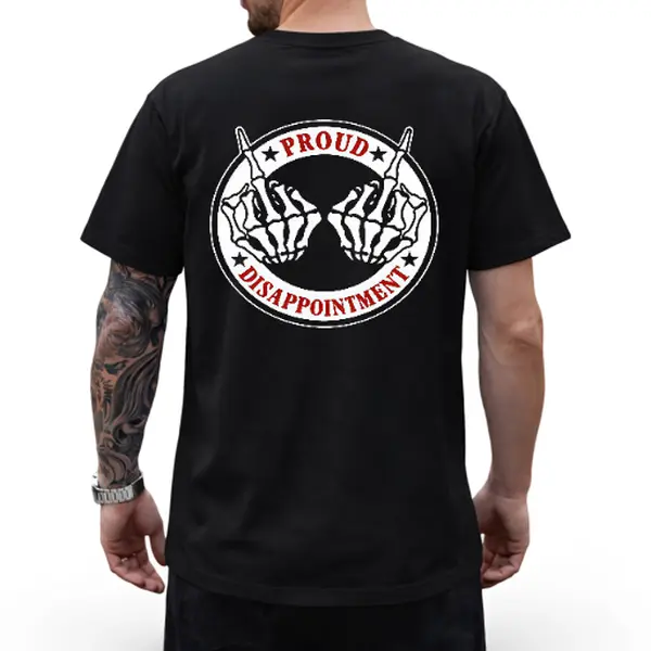 PROUD DISAPPOINTMENT Defiant Bone Hand Print Men's T-Shirt, Top Menswear Tee Shirt, Unisex Fashion, Soft Fabric, Short Sleeve, Regular Fit, Casual Streetwear Classic