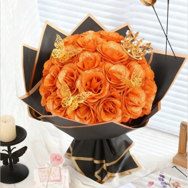 MEHELANY Sparkling Rose Bouquet – 20 Artificial Roses for Gifts & Home Décor