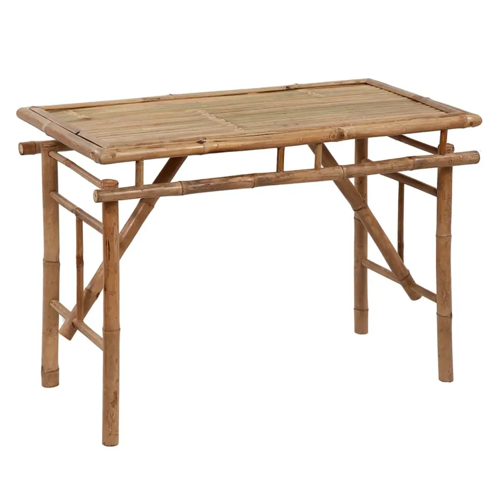 vidaXL Folding Patio Table, Garden Table Outdoor Furniture, Picnic Table for Porch Yard Balcony Deck Lawn, Coffee Desk, Farmhouse Style, Bamboo 341745