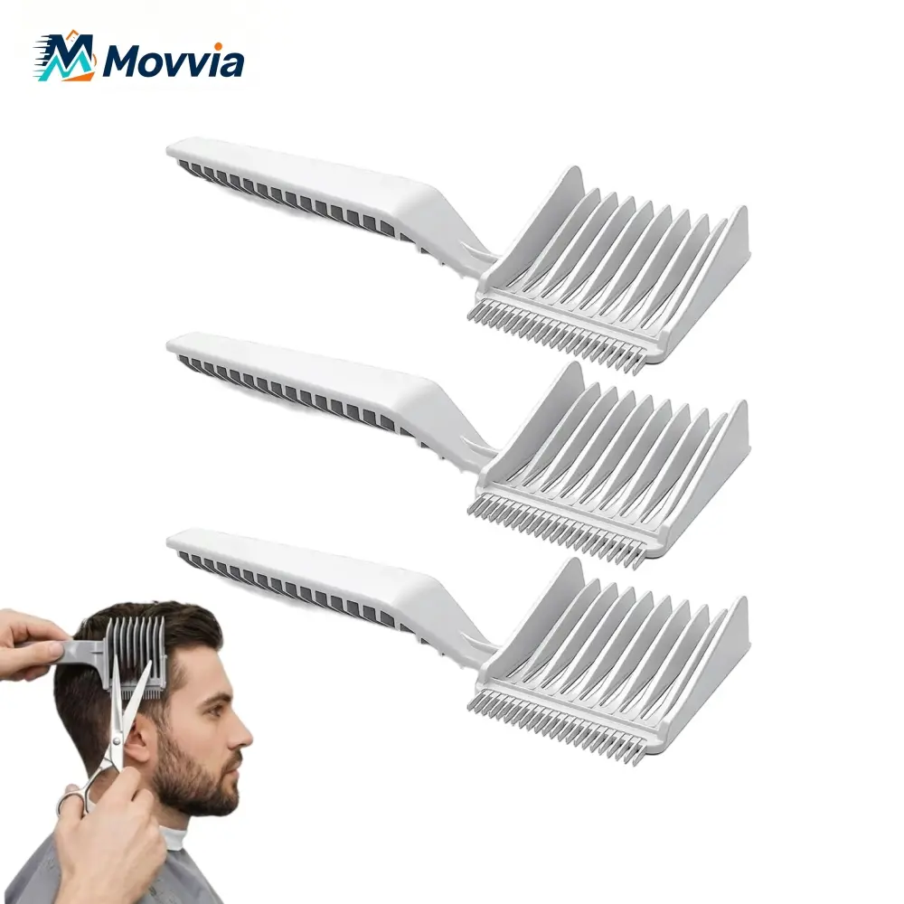 3PCS Professional Clipper Comb Set - Haircut Grooming Kit for Barber Clippers, Smooth Teeth, Multi-Size Trimming Guides for Fade, Flat Top & Short Styles, Clean Even Results for Indoor Recreation