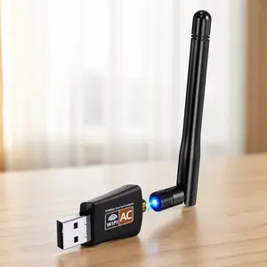 AC600Mbps USB WiFi Adapter for PC Desktop & Laptop, Dual Band 2.4G/5GHz with External Antenna, Windows 11/10/8/7/XP/VISTA Mac Linux, Plug and Play, Stable High Speed Wireless Internet Network Dongle.