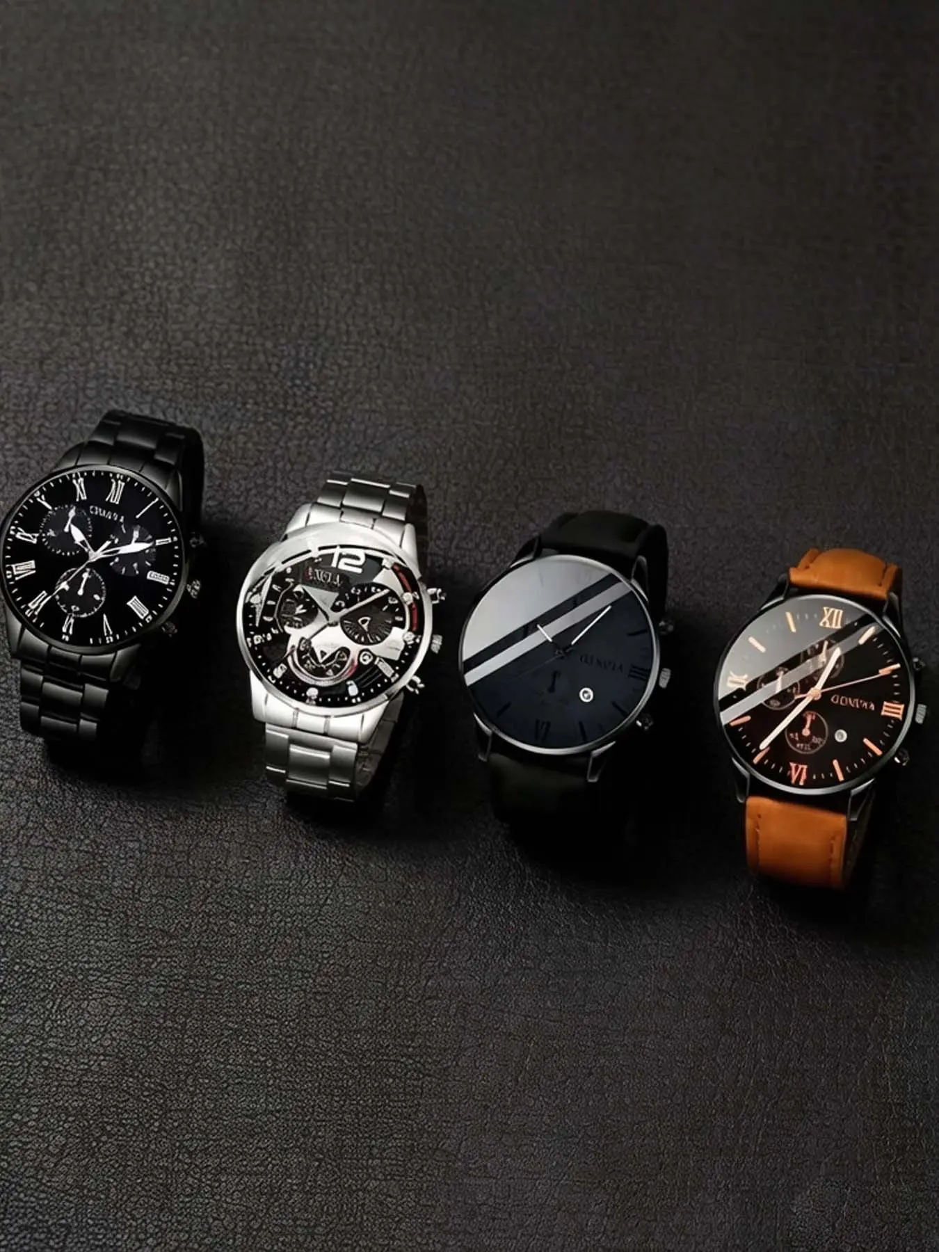 Men's Business Fashion Round Dial Watch Set, Fashion Modern Watches Set for Party, Daily Clothing Decor, Trendy All-match & Exquisite Watch Set for Birthday Gift, Analog Quartz Watch