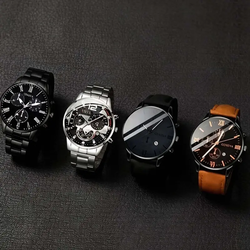Men's Business Fashion Round Dial Watch Set, Fashion Modern Watches Set for Party, Daily Clothing Decor, Trendy All-match & Exquisite Watch Set for Birthday Gift, Fashionable Wristwatches