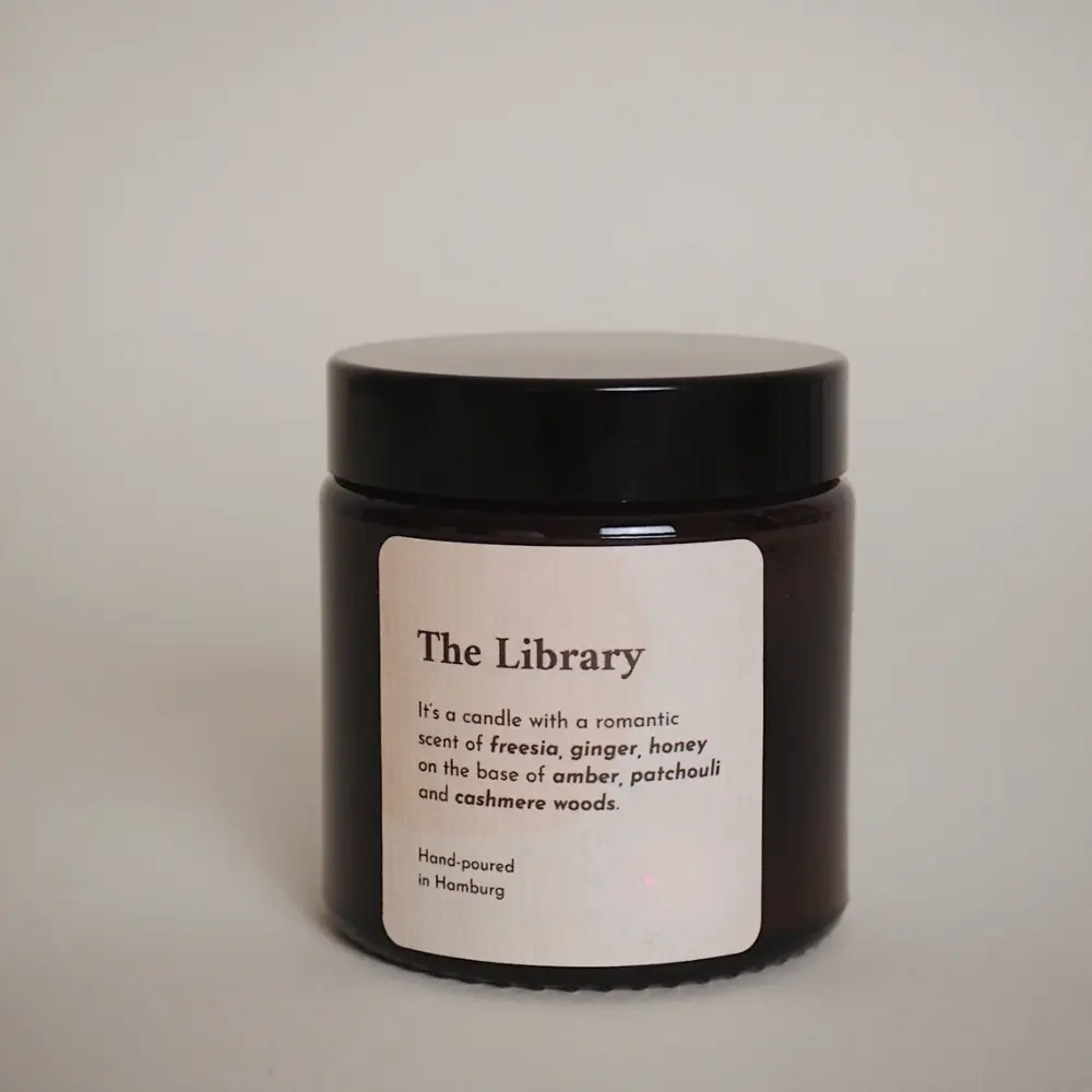 Scented candle THE LIBRARY, soy wax candle book candle gift book lover, Christmas gift bookworm