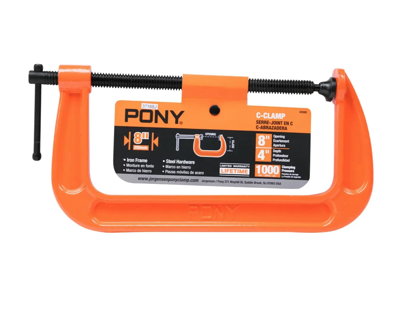 Pony Iron Frame, Steel Hardware 8in 1000lb C-Clamp #2680