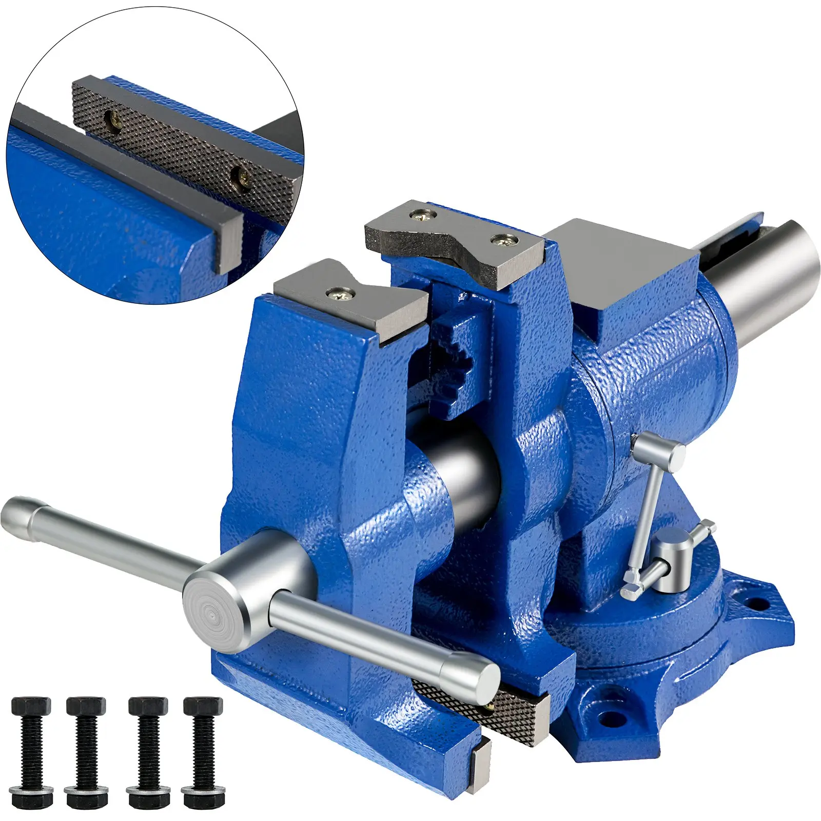 【Summerfinds】VEVOR 5" Heavy Duty Bench Vise, Double Swivel Rotating Vise Head/Body Rotates 360°,Pipe Vise Bench Vices 30Kn Clamping Force,for Clamping Fixing Equipment Home or Industrial Use, 360° Rotate, Ductile Iron