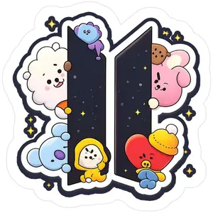 Cute Kpop Cartoon Friends Inspired Sticker Waterproof Vinyl Decal Aesthetic Laptop Phone Journal Scrapbook Fan Gift
