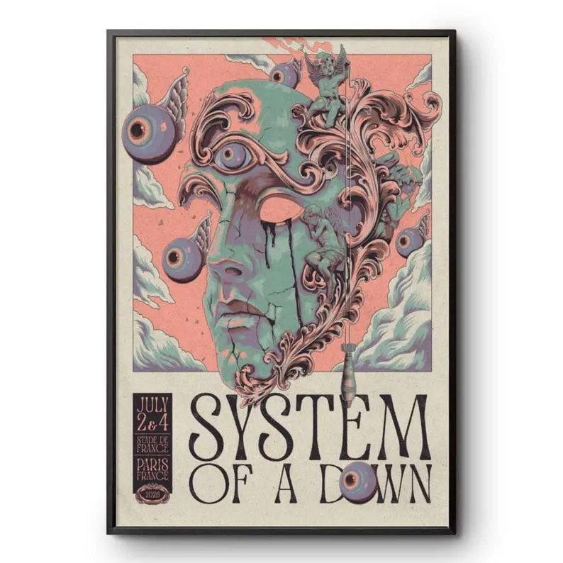 System Of A Down July 2-4 2026, Paris France Poster