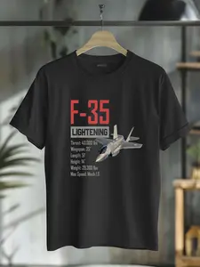 100% Cotton American Aircraft Stealth Fighter F35 lightning T-Shirt