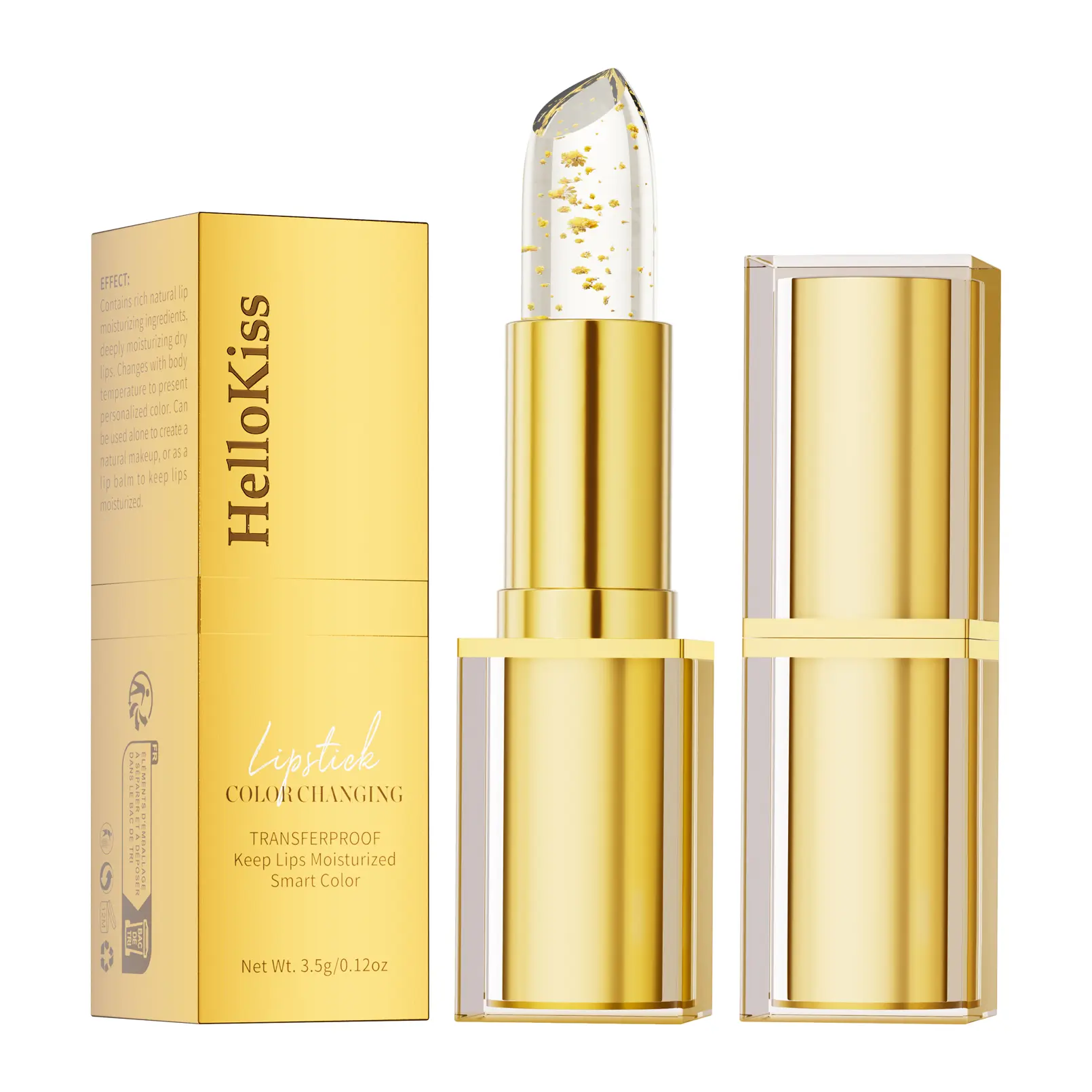Gold Foil Temperature-Changing Lip Balm, Color-Changing Lipstick, Gently Nourishes, Fades Lip Lines, Lastingly Moisturizes, and Creates Pink Lips. Lip Care