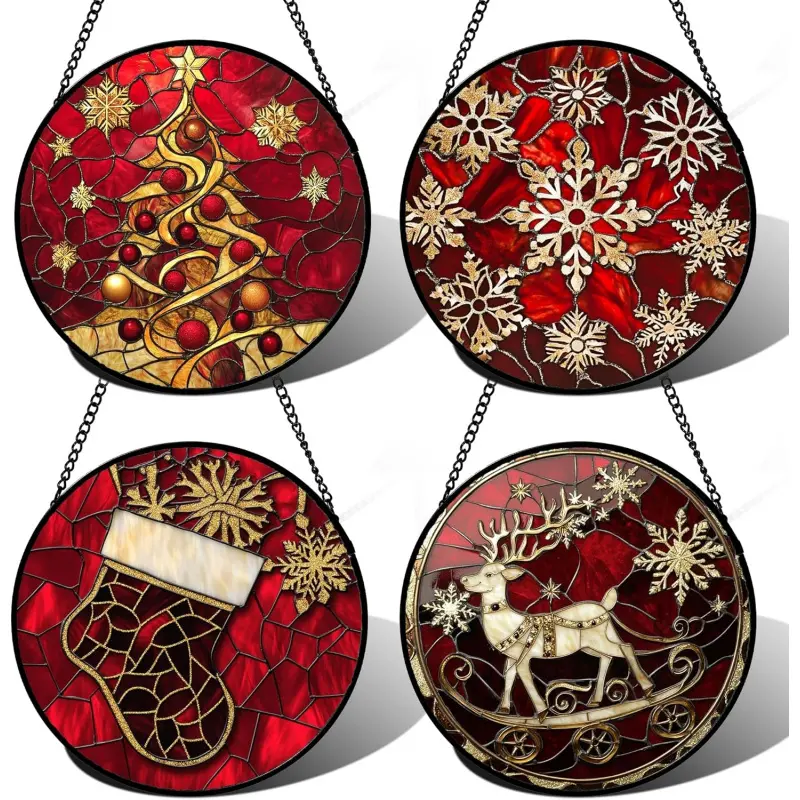 4-piece Set Red Christmas