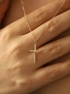 Women's Cross Pendant Necklace, Casual Alloy Chain, Cross Chain Design, Dainty Layering Jewelry, Perfect Gift for Valentine's Day & Mother's Day, All Seasons Wear