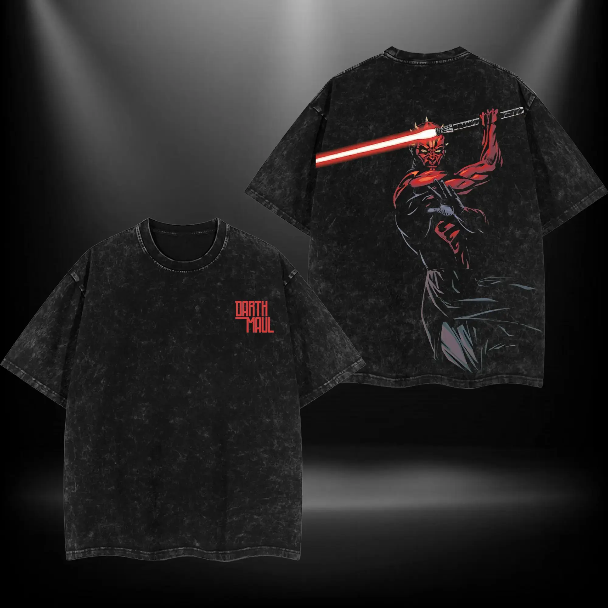Menswear Classic Sci-Fi Graphic T-Shirt, Oversize Acid Washed Cotton Top with a Seamless Round Neck, Pre-Washed and Cold Machine Washable, 3Xl, Graphic Print