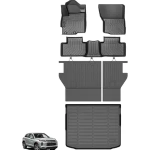 Floor Mats for Mitsubishi Outlander Sport 2011-2024, Outlander Sport Floor Mats Full Set Custom Fit Floor Liners & Backrest Mat & Cargo Liner, TPE Summer Winter Non-Slip Waterproof Mats Accessories