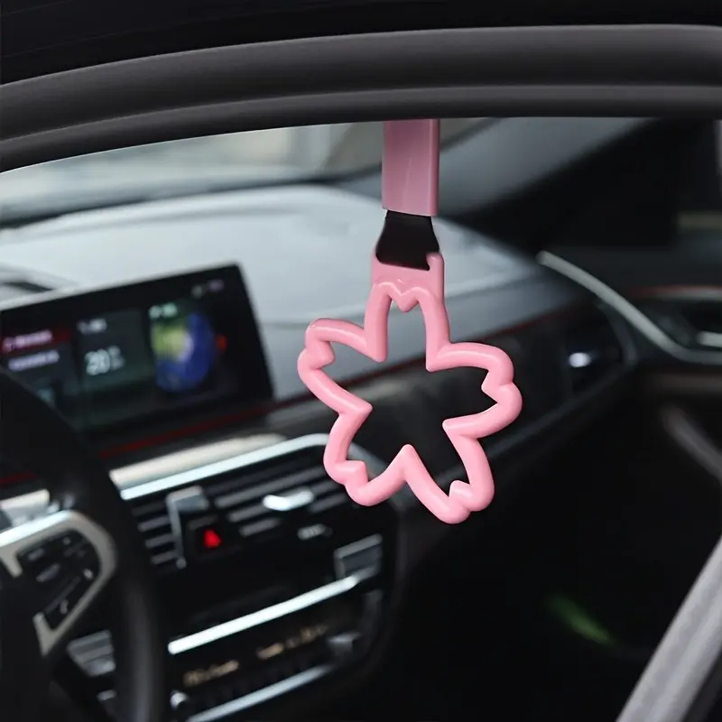 Newest Pink Car Interior Pull Ring Subway Train Bus Handle Strap Charm Drift TSURIKAWA RING Car Rear Bumper Warning Loop Cute Car Accessories