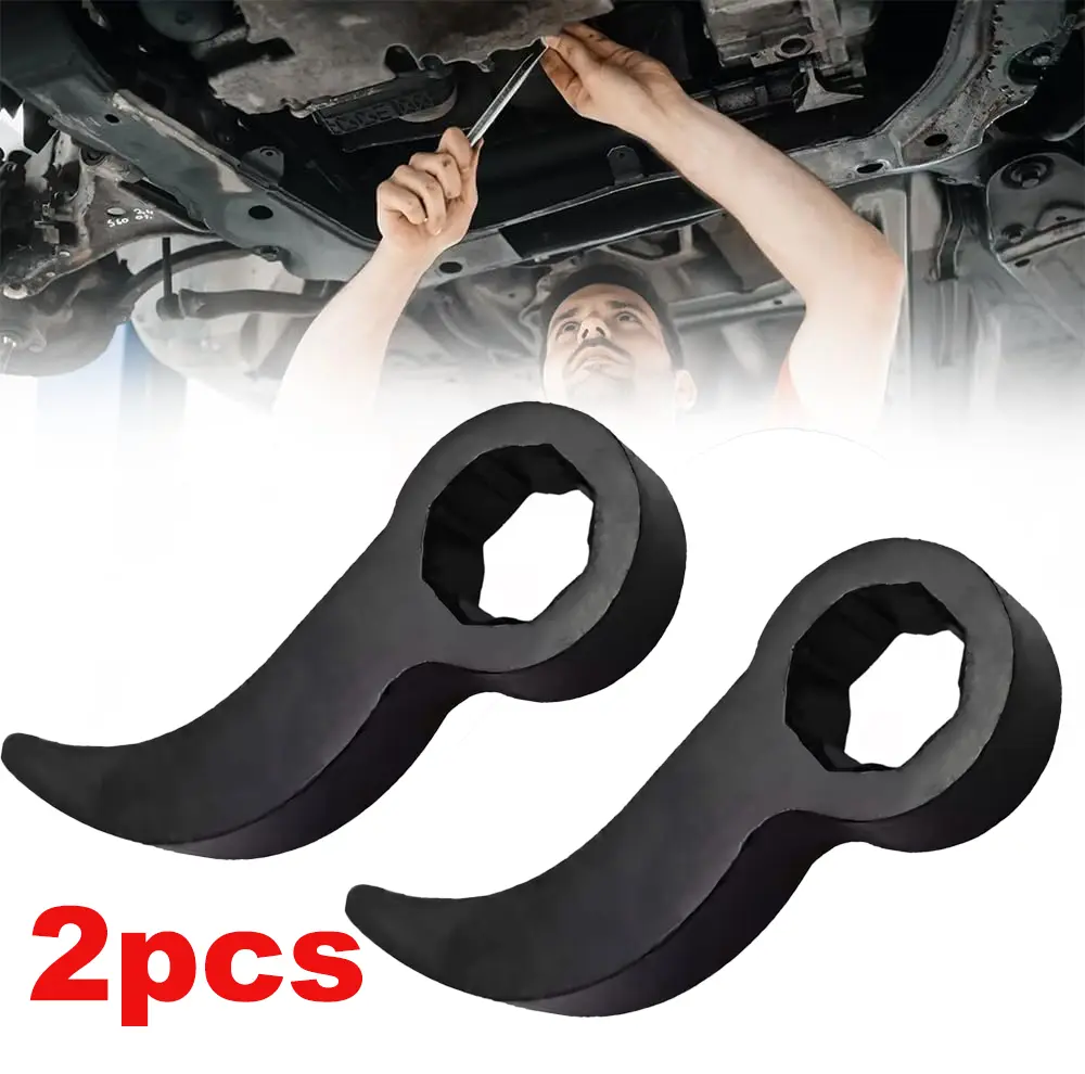 GJANSH 2pcs Pry Bar Wrench Adaptor Head, 2024 New Horn Type Half Shaft Removal Tool Openend Wrench, Upgrade Half Shaft Removal Car Repairing Tools Drive Crowbar Adapter Head Tools (1, Black)