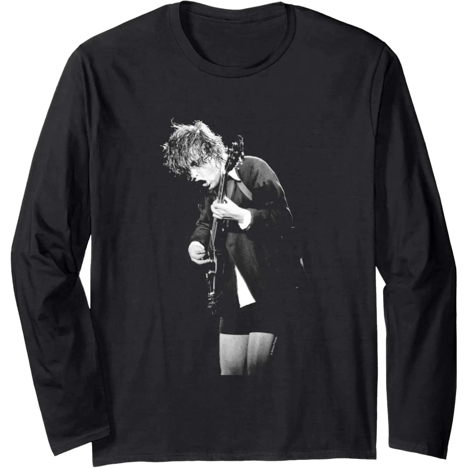 ACDC Guitarist Angus Young Live By Simon Fowler Long Sleeve T-Shirt