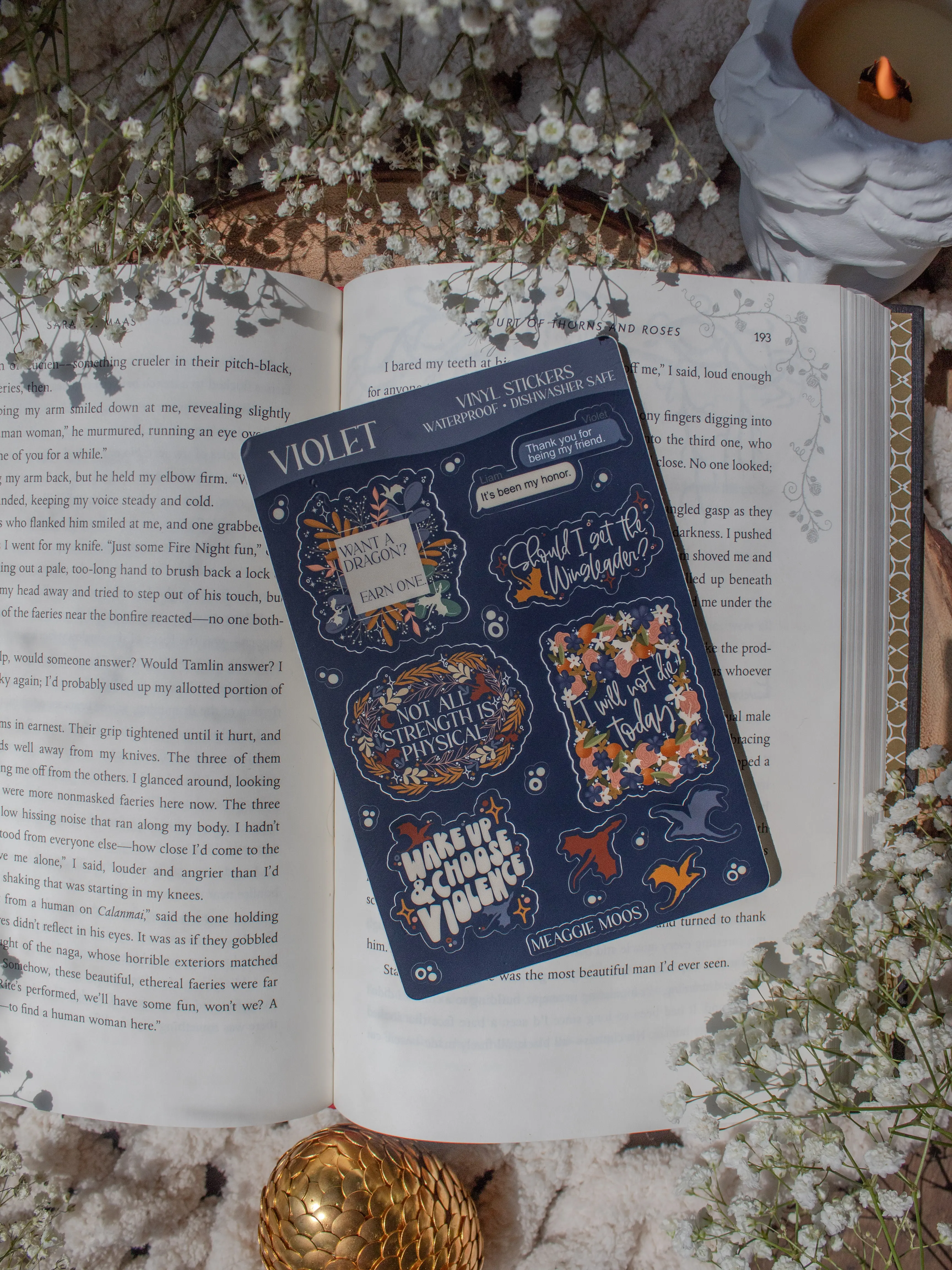 Violet Sticker Sheet | Fourth Wing Officially Licensed