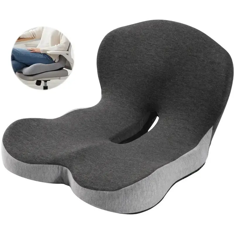 Memory Foam Seat Cushion, Office Chair Seat Cushion with L-Shaped Design, Ergonomic Back and Seat Pad Cushion for Car, Driving, Office